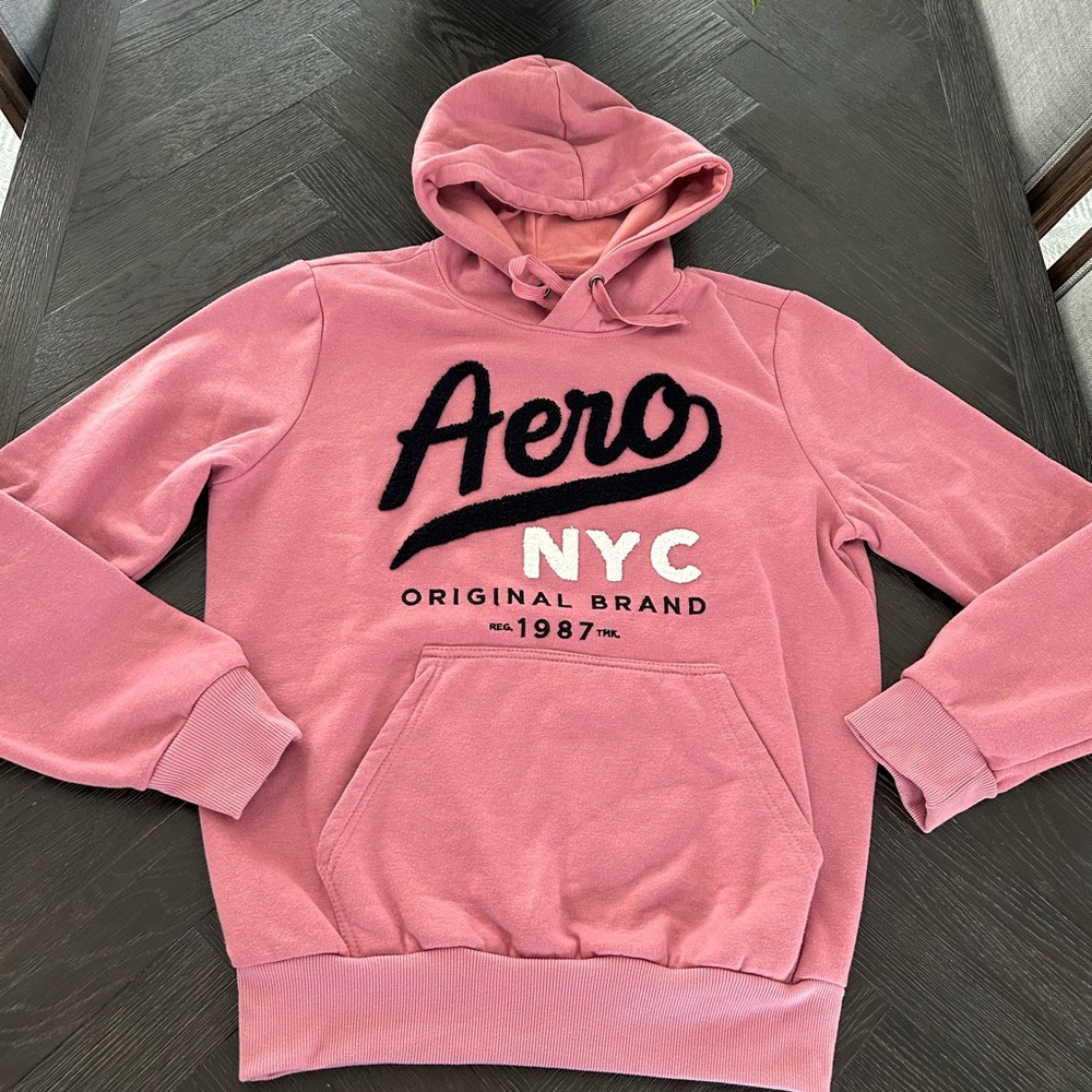 Aeropostale Pink Hoodie with Black Logo - Picture 1 of 2